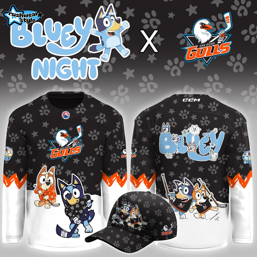 San Diego Gulls Bluey Night Game Limited Hockey Jersey San Diego Gulls Bluey Night Game Limited Hockey Jersey