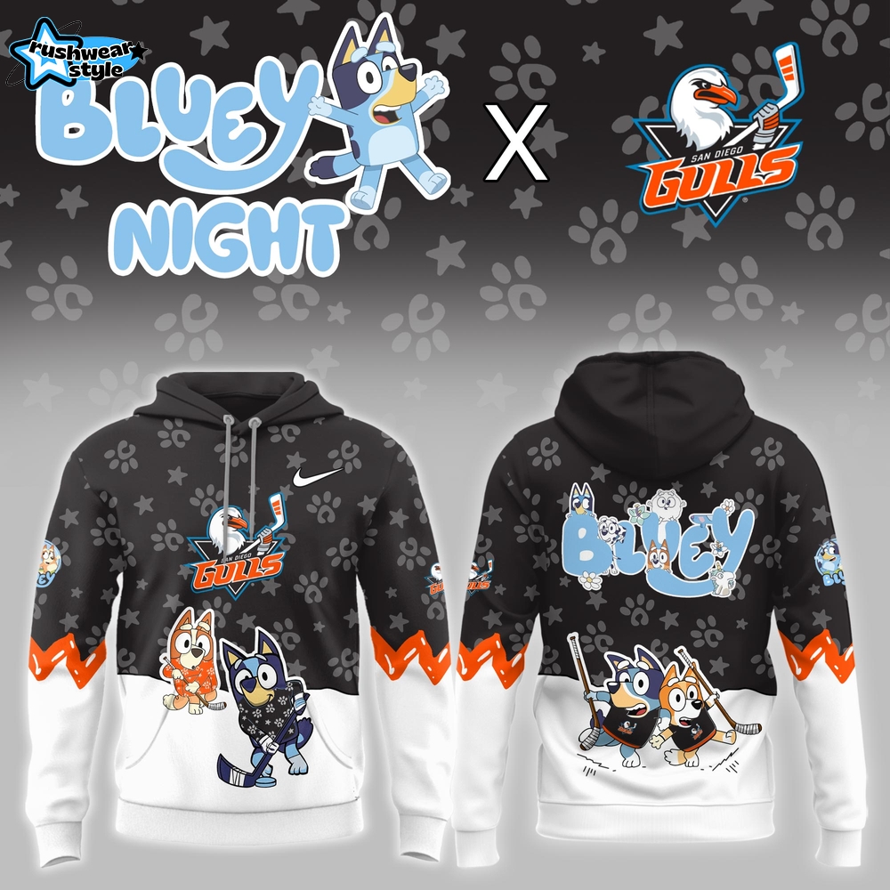 San Diego Gulls Bluey Night Game Limited Hoodie San Diego Gulls Bluey Night Game Limited Hoodie