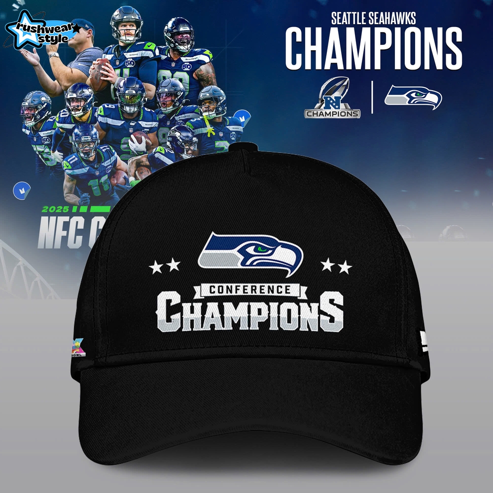 Seattle Seahawks Heather Gray 2026 NFC Champions Locker Room Trophy T-Shirt Seattle Seahawks Heather Gray 2026 NFC Champions Locker Room Trophy T-Shirt