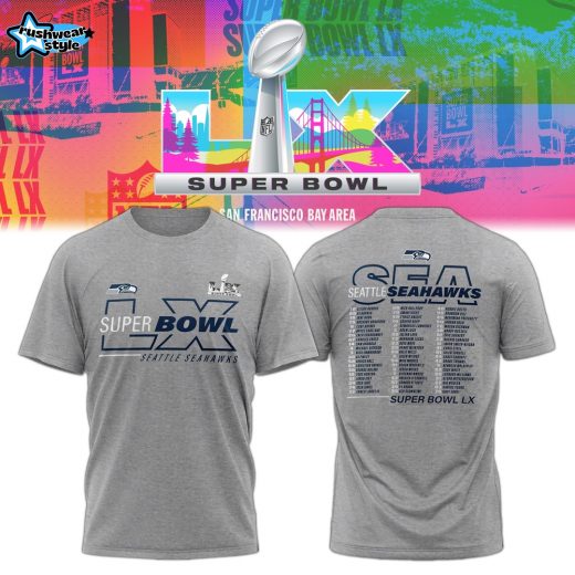 Seattle Seahawks Super Bowl LX Grey Fan Tee
