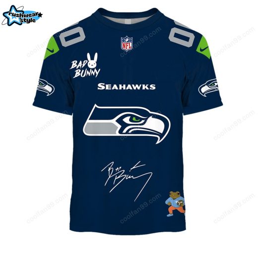 Seattle Seahawks x Bad Bunny Super Bowl 2026 Limited Edition Graphic Tee