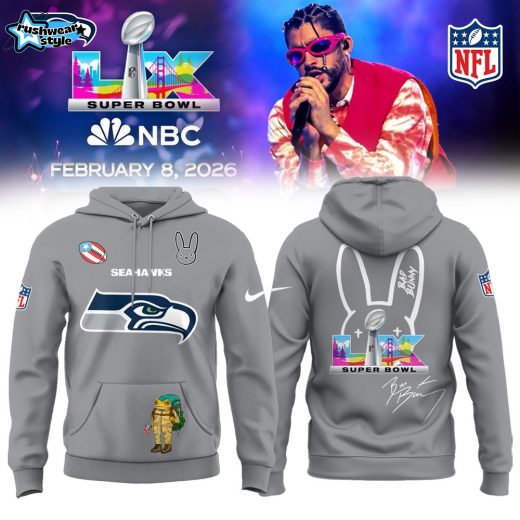Seattle Seahawks x Bad Bunny Super Bowl Limited Hoodie Gray Edition