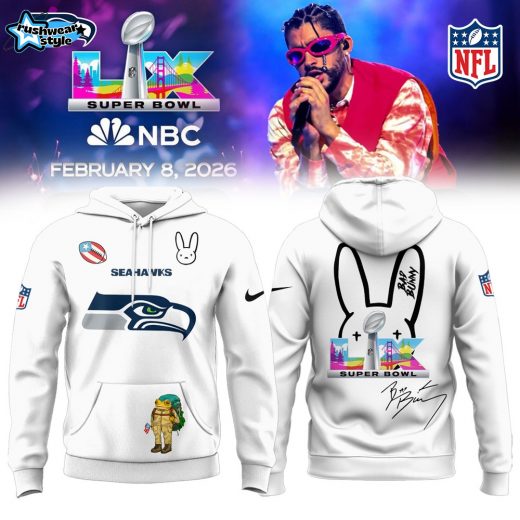 Seattle Seahawks x Bad Bunny Super Bowl Limited Hoodie White Edition