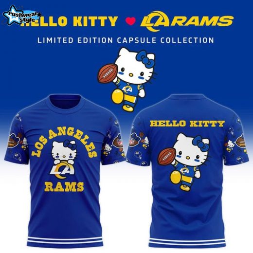 Unisex Los Angeles Rams x Helllo Kitty Night 2025 Hoodie-Blue (Updated Version)