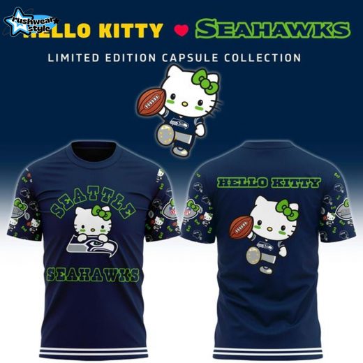 Unisex Los Angeles Rams x Helllo Kitty Night 2025 T-shirt-Navy (Updated Version)