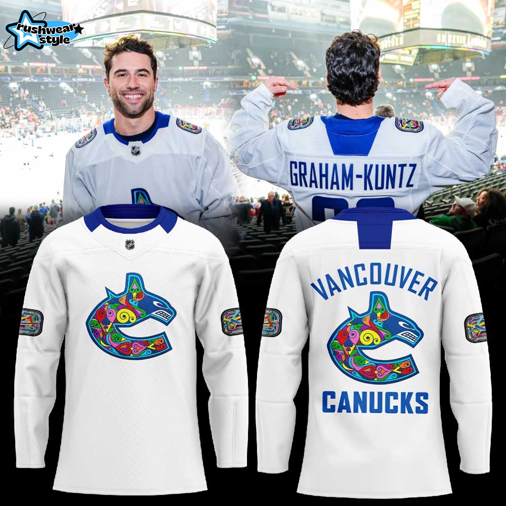 V Canucks x ROBBIE G.K. Pride Night 2026 Combo Hockey Jersey V Canucks x ROBBIE G.K. Pride Night 2026 Combo Hockey Jersey
