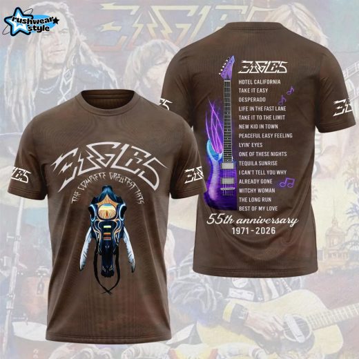 Eagles T Shirt Greatest Hits Album 1971-2026 3D Tshirt - Brown