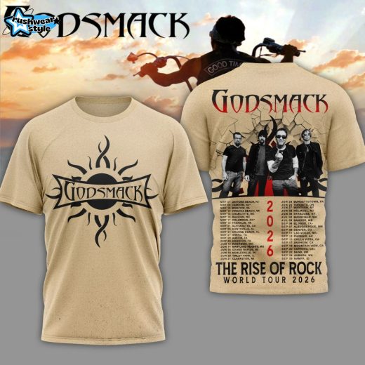 Godsmack The Rise of Rock World Tour 2026 Official Concert T-Shirt