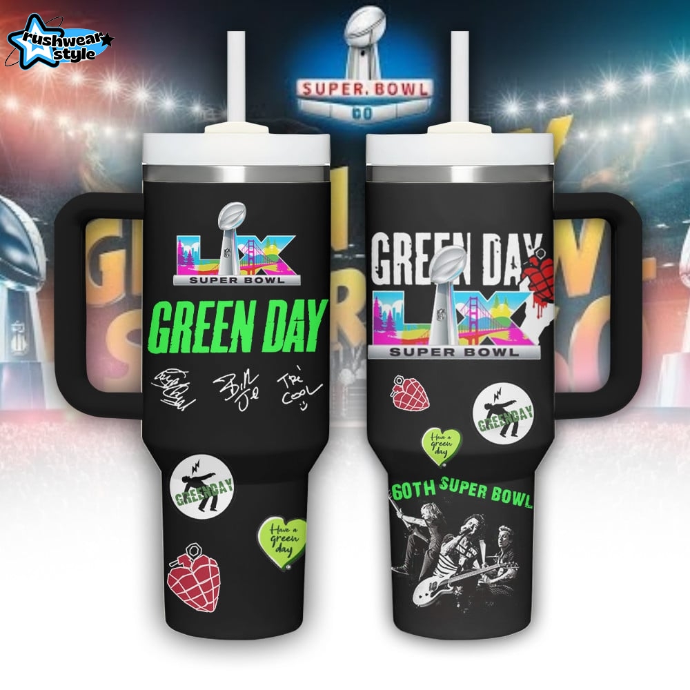 Green Day x Super Bowl LX 2026 40oz Handle Tumbler Green Day x Super Bowl LX 2026 40oz Handle Tumbler