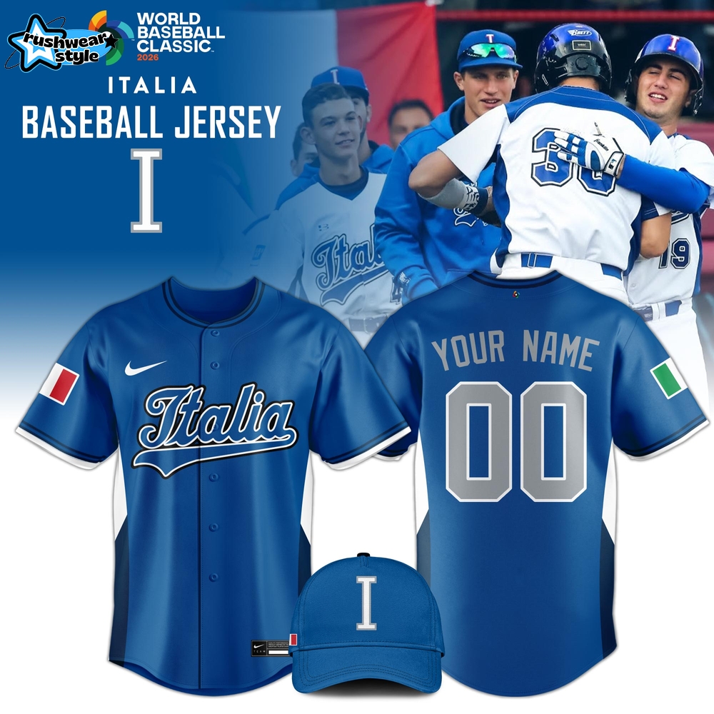 Italia 2026 World Baseball Classic Official Blue Limited Edition Baseball Jersey Italia 2026 World Baseball Classic Official Blue Limited Edition Baseball Jersey