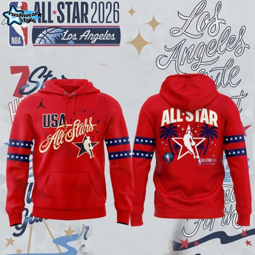 Jordan Brand Inspired USA All-Star Basketball 2026 Fan Hoodie – Red