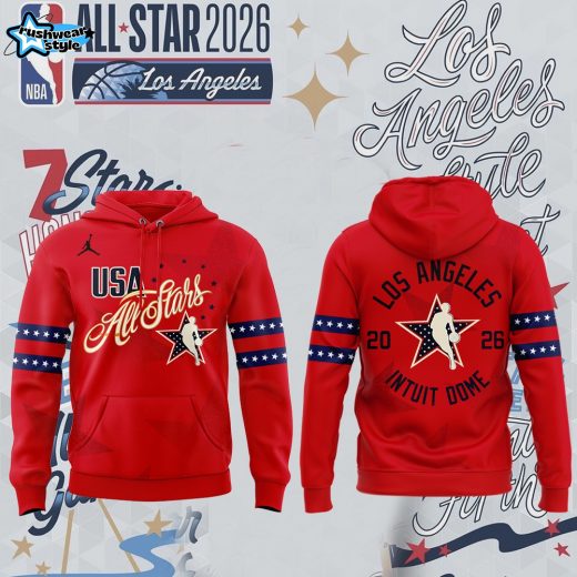 Jordan Brand Inspired USA All-Star Basketball 2026 Fan Hoodie – Red Version 2