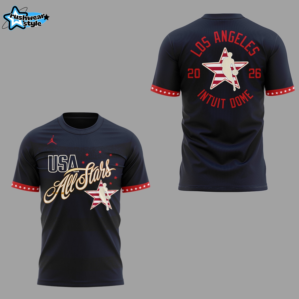 Jordan Brand Inspired USA All-Star Basketball 2026 Fan Shirt – Black Version 2 Jordan Brand Inspired USA All-Star Basketball 2026 Fan Shirt – Black Version 2