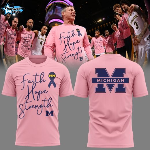 Michigan Wolverines 2026 Faith Hope Strength Block Cancer Awareness Limited Shirt