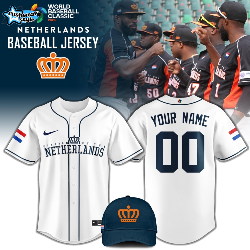 Netherlands 2026 WBC White Limited Edition Baseball Jersey Netherlands 2026 WBC White Limited Edition Baseball Jersey