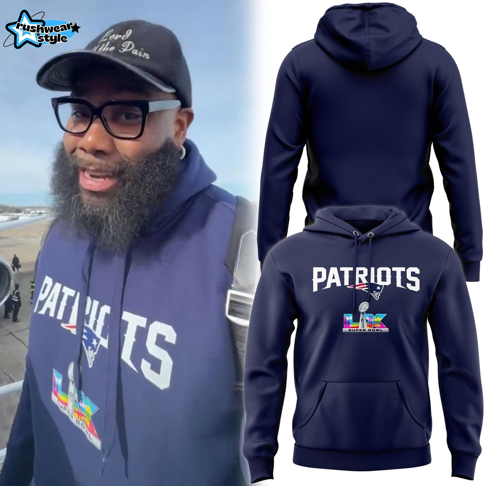 New England Patriots 2026 Super Bowl LX Fan Hoodie Version 1 New England Patriots 2026 Super Bowl LX Fan Hoodie Version 1