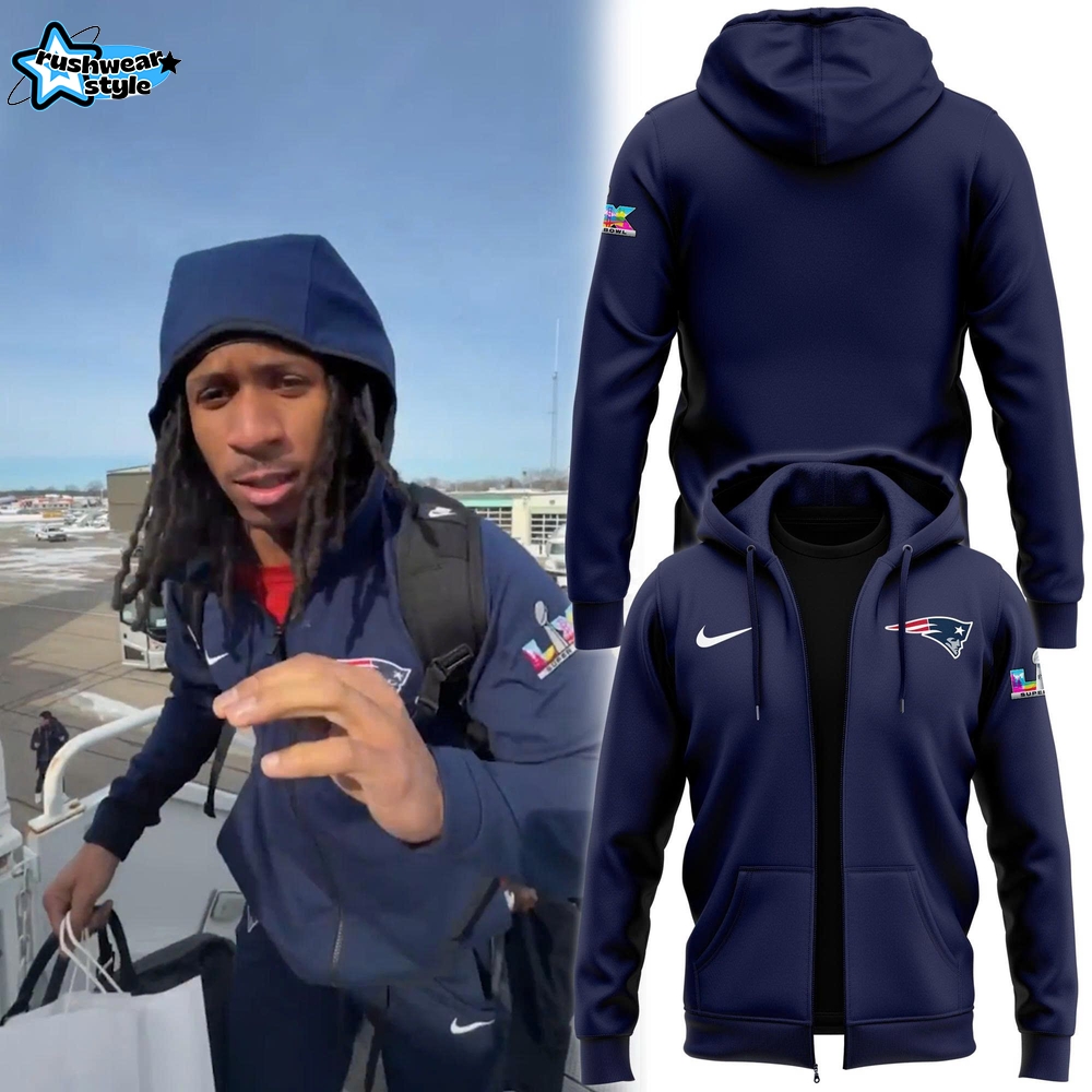 New England Patriots Super Bowl Bound Full-Zip Hoodie Version 1 New England Patriots Super Bowl Bound Full-Zip Hoodie Version 1