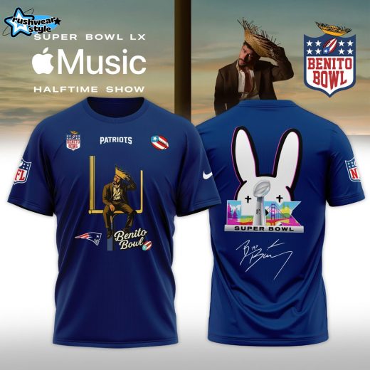 New England Patriots x Bad Bunny 2026 Super Bowl LX Halftime Show Special Edition T-shirt