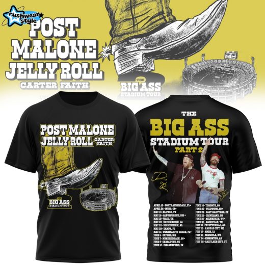 "Post Malone & Jelly Roll The Big Ass Stadium Tour Part 2" for 2026 Tshirt