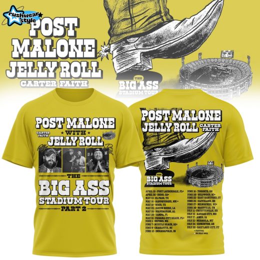 Post Malone and Jelly Roll "The Big Ass Stadium Tour Part 2" Tshirt 2026
