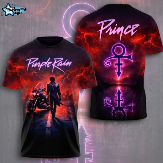 Prince Purple Rain Limited Edition 3D Print T-Shirt 2026 – Classic Rock Tribute Apparel