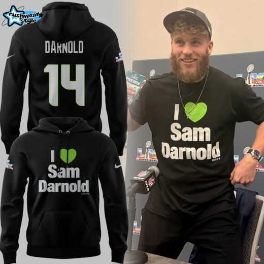 Seattle Seahawks I Love Sam Darnold Heart Graphic 2026 Special Edition Hoodie V2