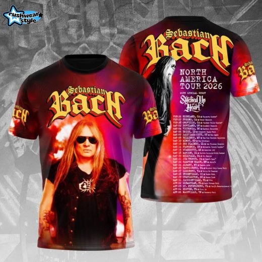 Sebastian Bach Rock Tour 2026 3D Graphic T-Shirt