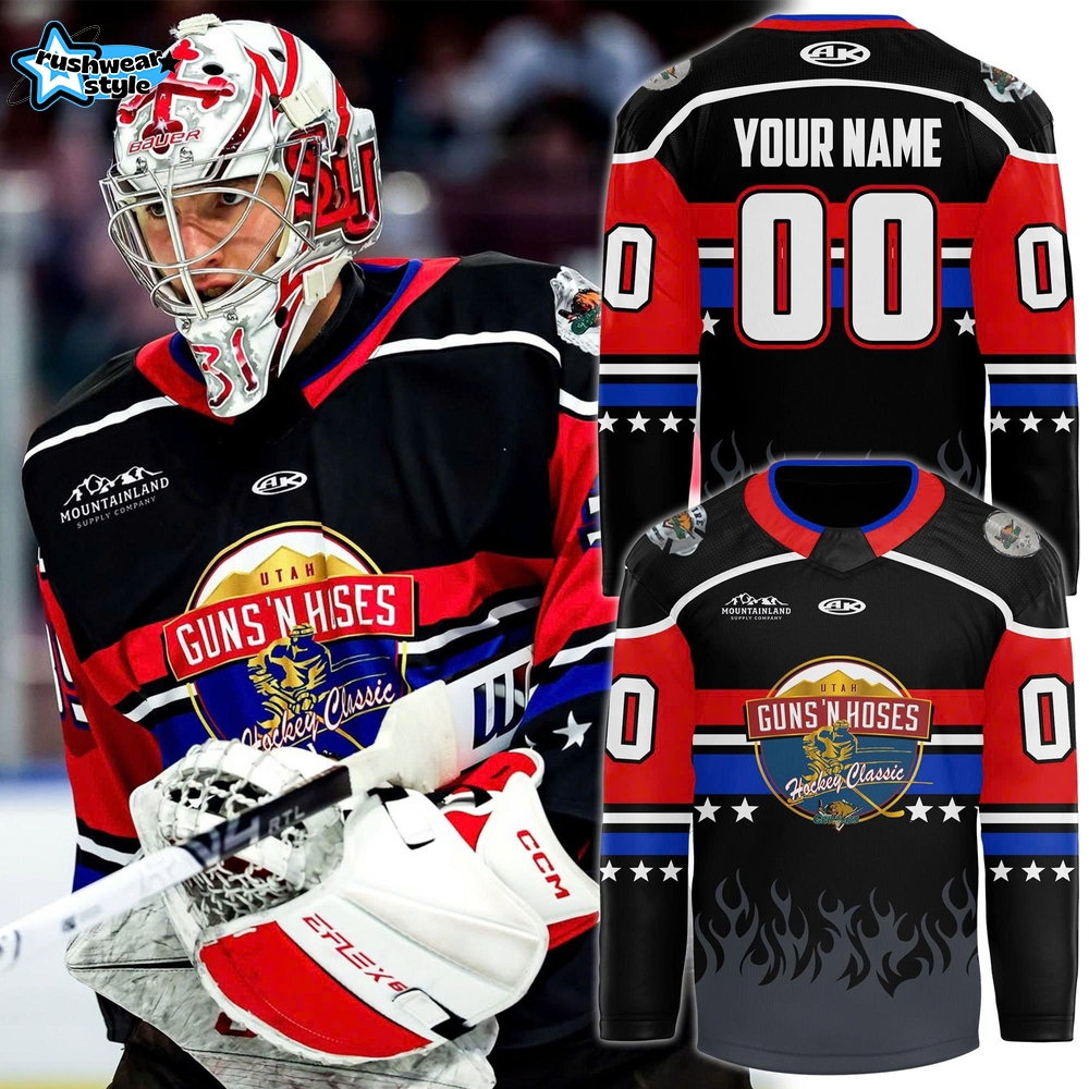 Utah Grizzlies 2026 Guns N’ Hoses Special Edition Jersey Utah Grizzlies 2026 Guns N’ Hoses Special Edition Jersey
