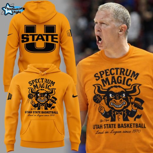 Utah State Basketball Spectrum Magic Tshirt Loud In Logan Since 1970 Aggies Hoodie - Orange