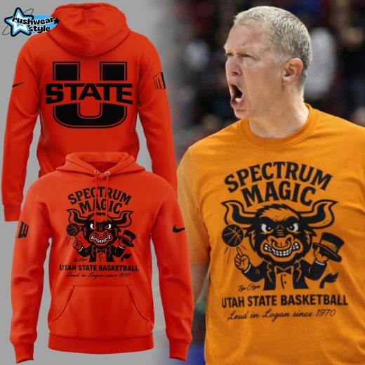Utah State Basketball Spectrum Magic Tshirt Loud In Logan Since 1970 Aggies Hoodie - Red