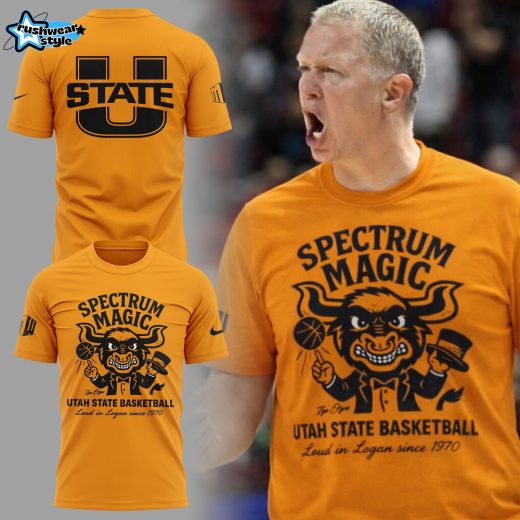 Utah State Basketball Spectrum Magic Tshirt Loud In Logan Since 1970 Aggies T-Shirt - Orange