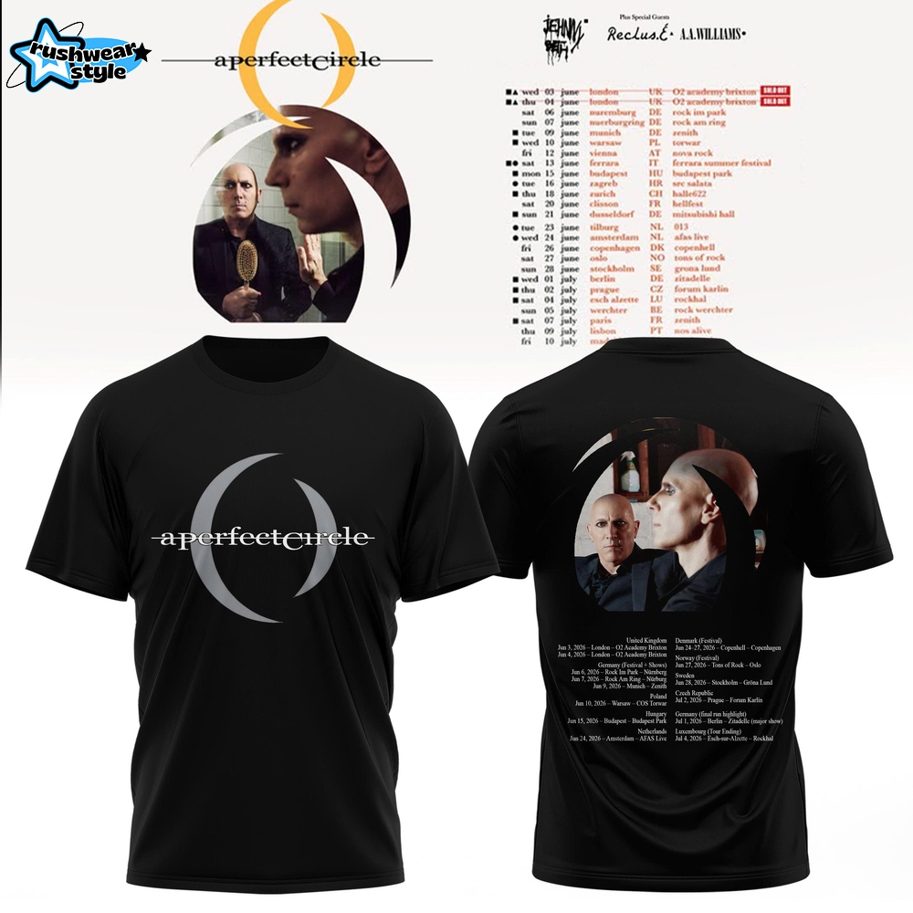 A Perfect Circle Black Tour T-Shirt – Classic Logo & Back Print A Perfect Circle Black Tour T-Shirt – Classic Logo & Back Print