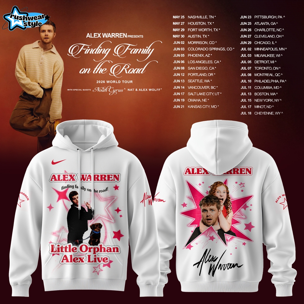 Alex Warren Finding Family On The Road 2026 Limited Hoodie White Alex Warren Finding Family On The Road 2026 Limited Hoodie White