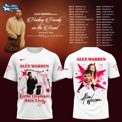 Alex Warren Finding Family On The Road 2026 Limited T Shirt White
