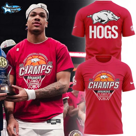 Arkansas Razorbacks 2026 SEC Men's Basketball Tournament Champions T-Shirt V4
