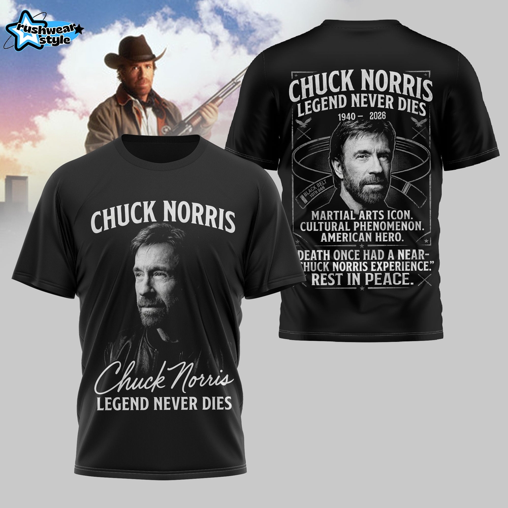 Chuck Norris Legend Never Dies 3D Shirt Chuck Norris Legend Never Dies 3D Shirt