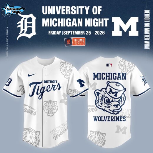 Detroit Tigers x Michigan Wolverines University Of Michigan Night Limited Edition Jersey