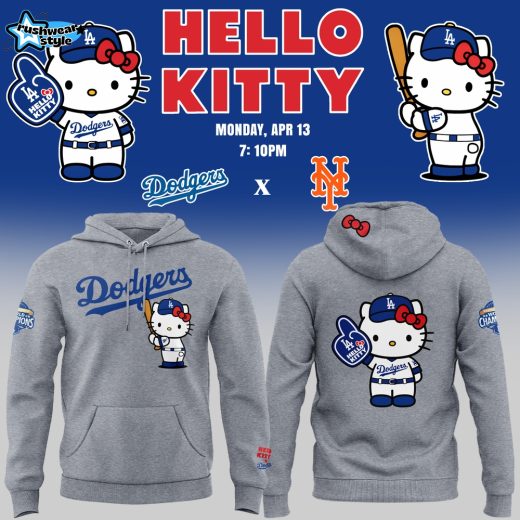 Exclusive Los Angeles Dodgers x Hello Kitty Night Event Gray Hoodie
