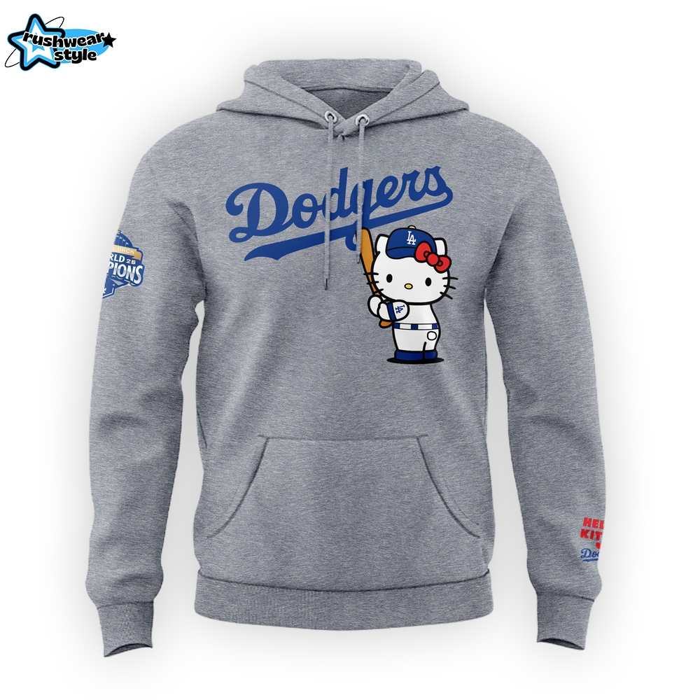 Exclusive Los Angeles Dodgers x Hello Kitty Night Event Gray Hoodie Exclusive Los Angeles Dodgers x Hello Kitty Night Event Gray Hoodie