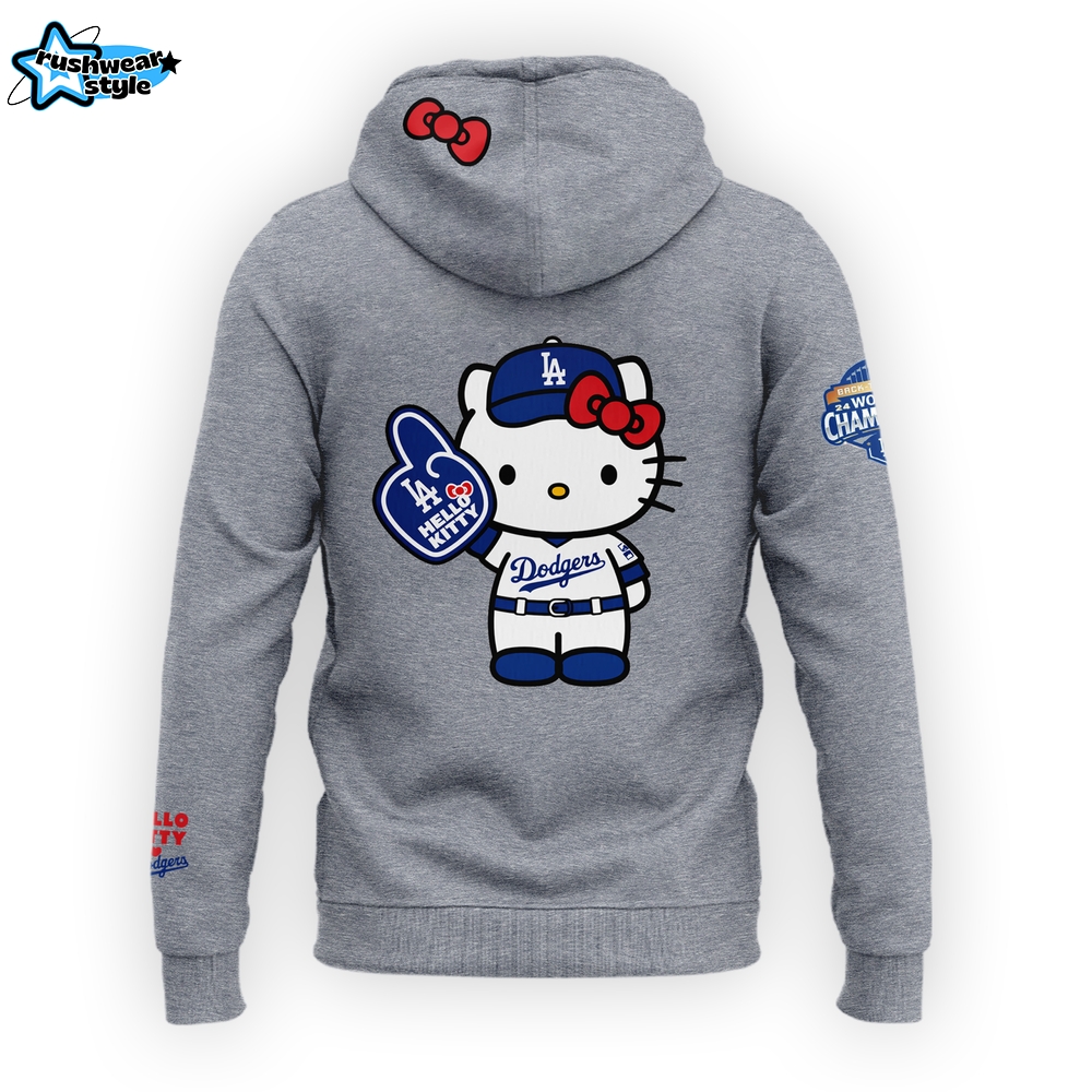 Exclusive Los Angeles Dodgers x Hello Kitty Night Event Gray Hoodie Exclusive Los Angeles Dodgers x Hello Kitty Night Event Gray Hoodie