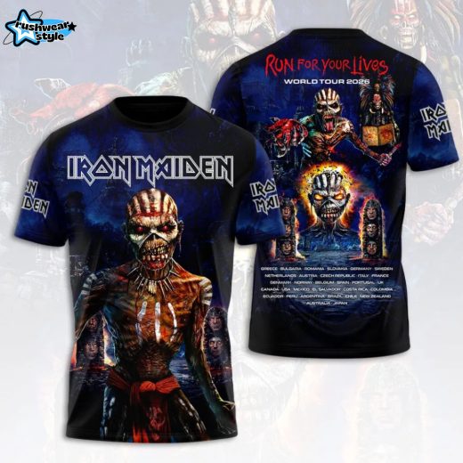 Iron Maiden Axe Eddie Book of Souls European Tour 2026 3D Tshirt