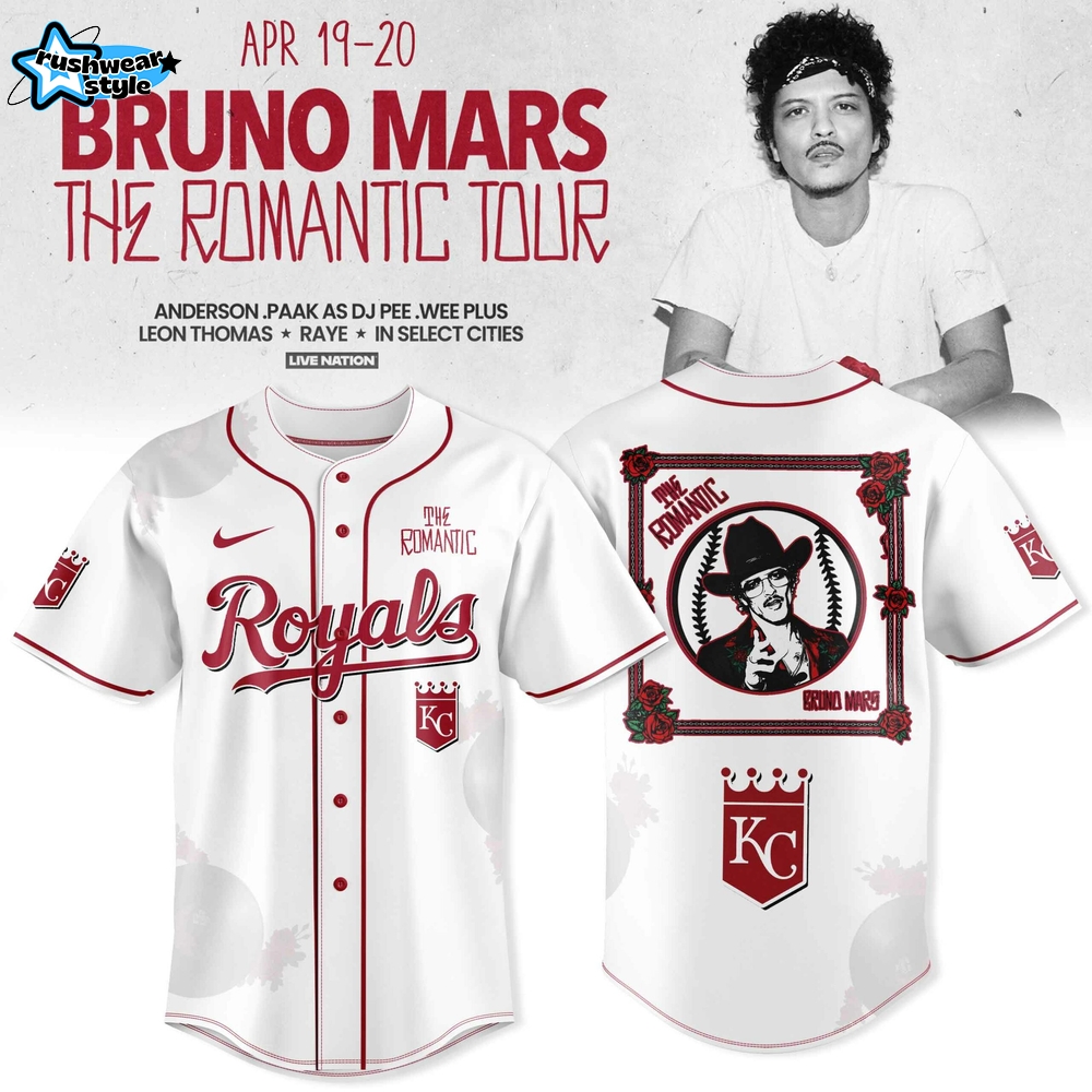 Kansas City Royals x Bruno Mars The Romantic Tour 2026 Exclusive Jersey Series Kansas City Royals x Bruno Mars The Romantic Tour 2026 Exclusive Jersey Series