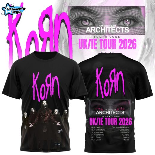 Korn 2026 UK IE Tour Architects and Youth Code T Shirt
