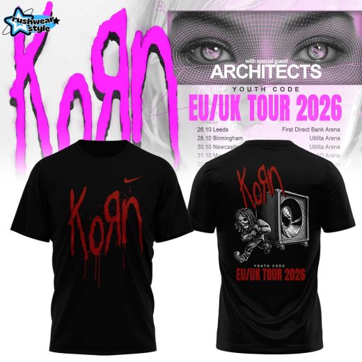 Korn EU/UK Tour 2026 Shirt – Metal Concert Tour Tee – Rock Band Fan Gift – Double Side Graphic Shirt