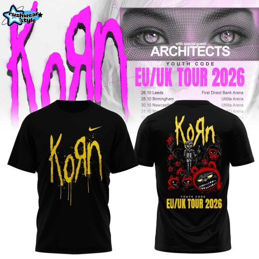 Korn EU/UK Tour 2026 Shirt – Metal Concert Tour Tee – Rock Band Fan Gift – Double Side Graphic Shirt Ver3