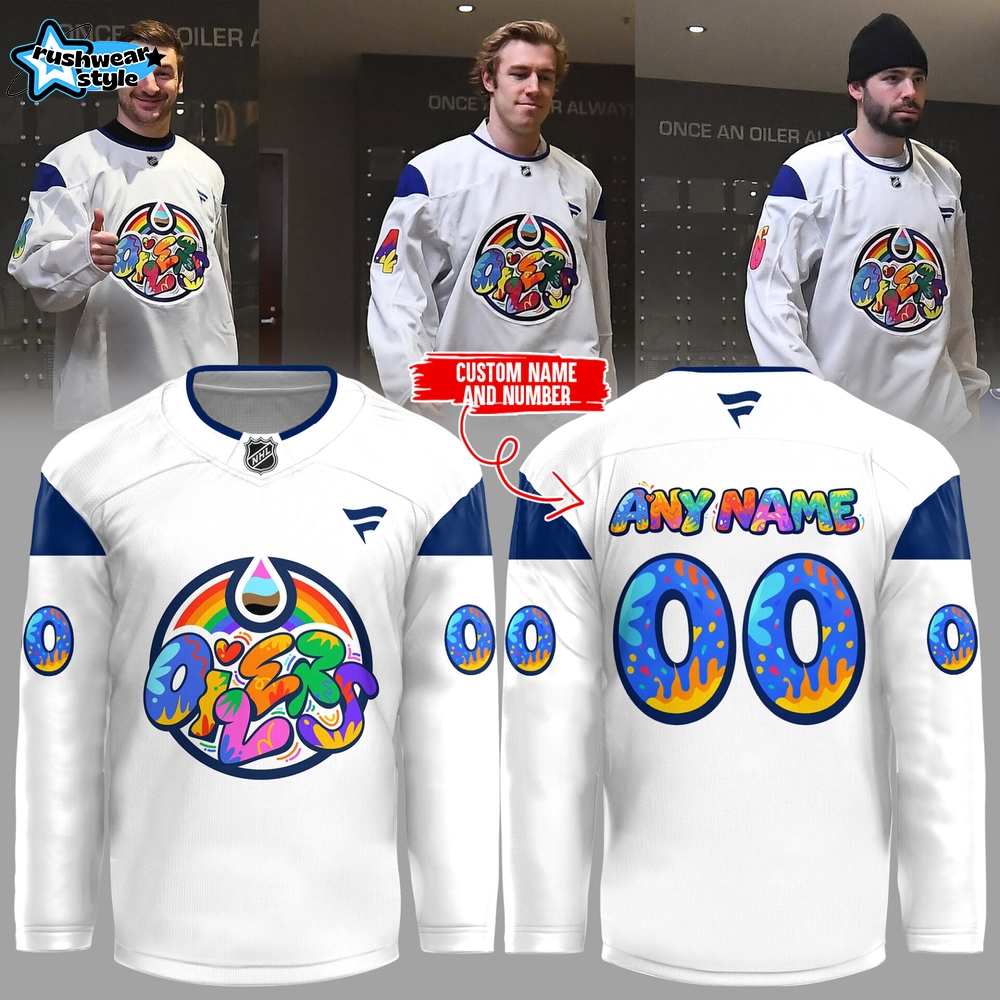 Limited Edition Edmonton Oilers Celebrating Pride Custom Jersey Limited Edition Edmonton Oilers Celebrating Pride Custom Jersey