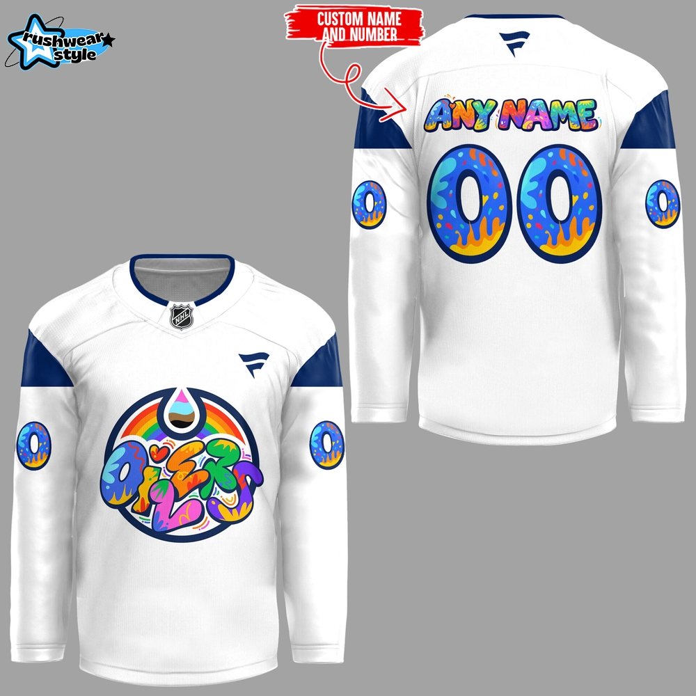 Limited Edition Edmonton Oilers Celebrating Pride Custom Jersey Limited Edition Edmonton Oilers Celebrating Pride Custom Jersey