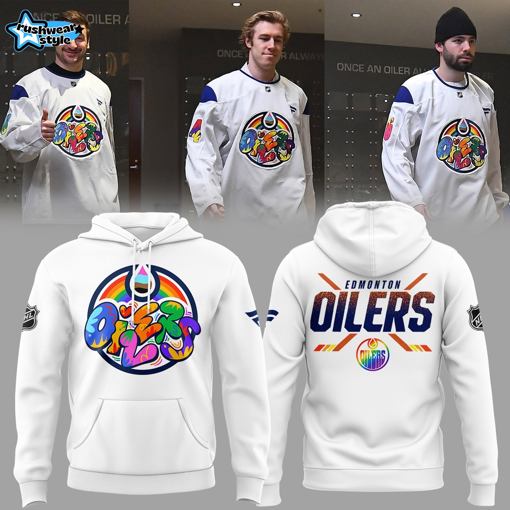 Limited Edition Edmonton Oilers Celebrating Pride Hoodie Limited Edition Edmonton Oilers Celebrating Pride Hoodie