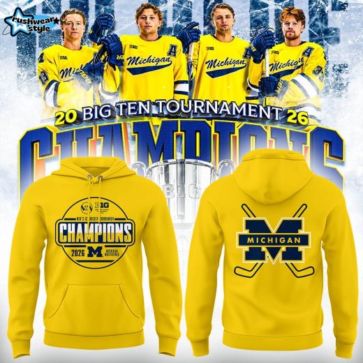 Limited Edition Michigan The Hockey Tournament Champions 2026 Hoodie - Yellow Ver2