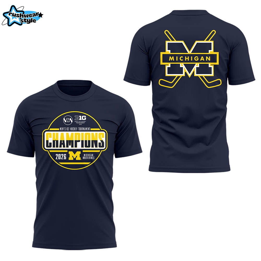 Limited Edition Michigan The Hockey Tournament Champions 2026 Tshirt -Black Ver2 Limited Edition Michigan The Hockey Tournament Champions 2026 Tshirt -Black Ver2